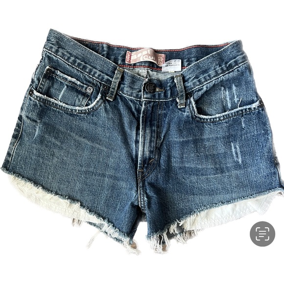 Levi’s Vintage 527 Red Tab Mid Rise Denim Jean Shorts Cut Off Size 0/2 - Picture 6 of 8